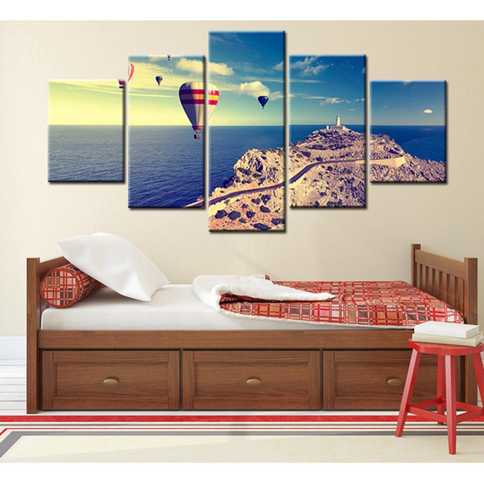 Hot Air Balloon Landscape – Nature Canvas Wall Art