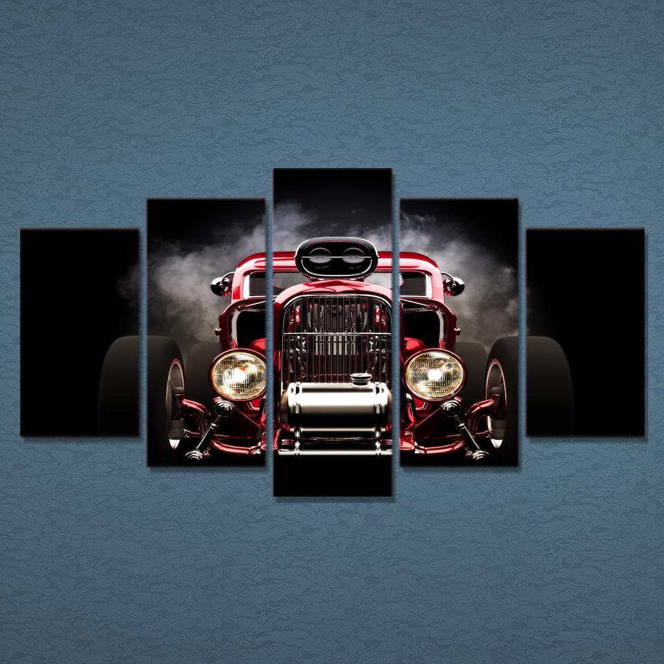 Hot Rod Red Car Wheels – Automative Canvas Wall Art