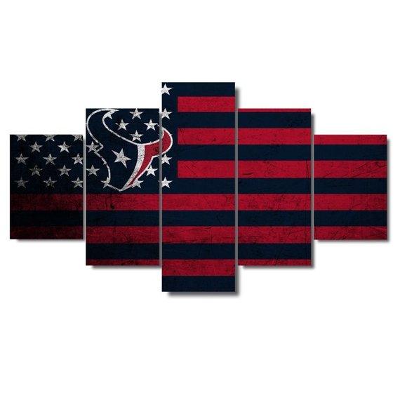 Houston Texans Flag 3 – Abstract Canvas Wall Art