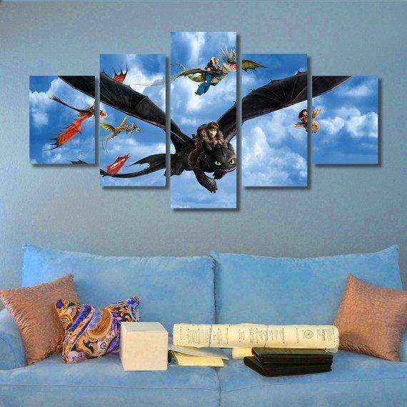 How To Train Your Dragon Movie Canvas Wall Art