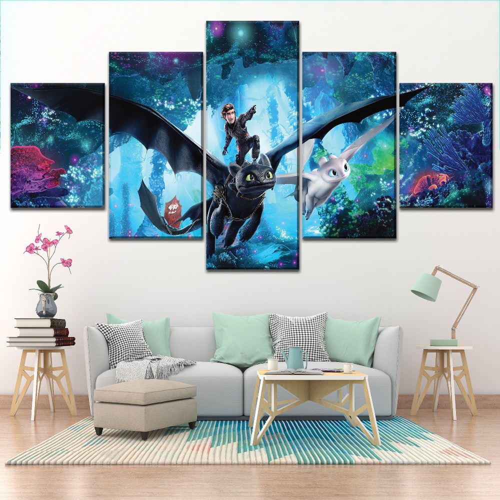 How To Train Your Dragon The Hidden World Poster Cartoon – Canvas Wall Art