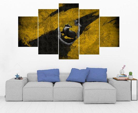 Hufflepuff Crest Harry Potter 1 – Movie Canvas Wall Art