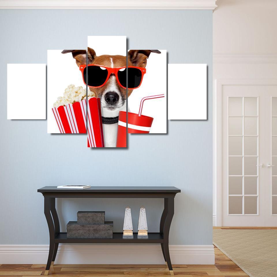 Humor Funny Cool Dog – Animal Canvas Wall Art