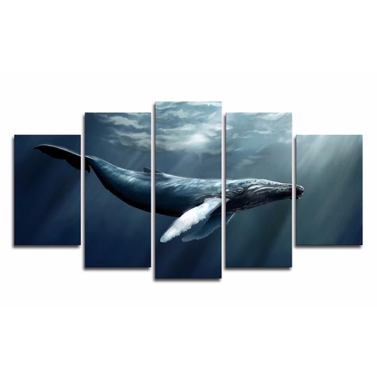 Humpback Whale Underwater – Animal Canvas Wall Art