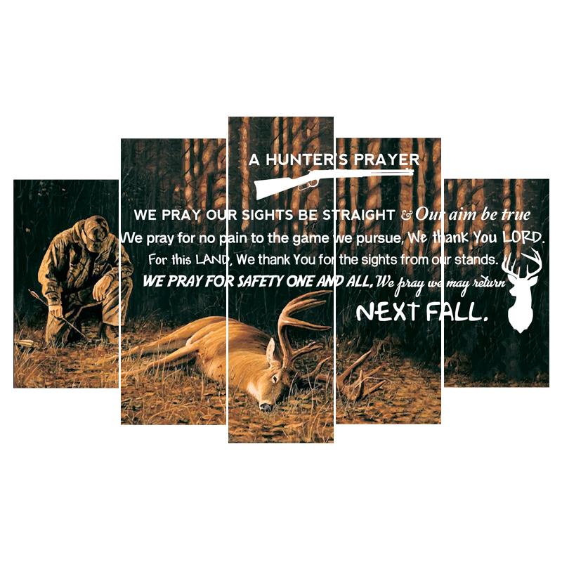 Hunters Prayer Deer Hunt Wildlife – Hunting Canvas Wall Art