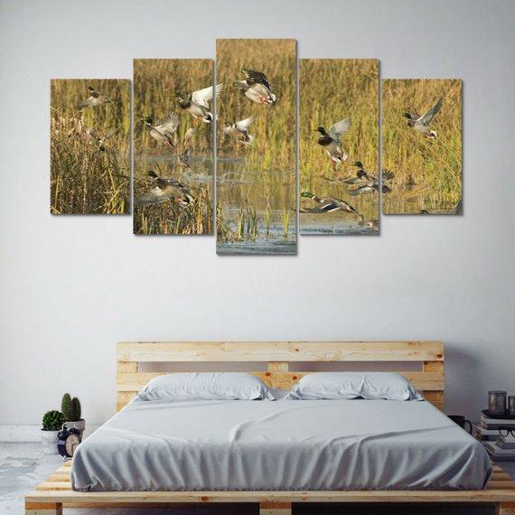 Hunting Ducks Marsh Wildlife – Hunting Canvas Wall Art