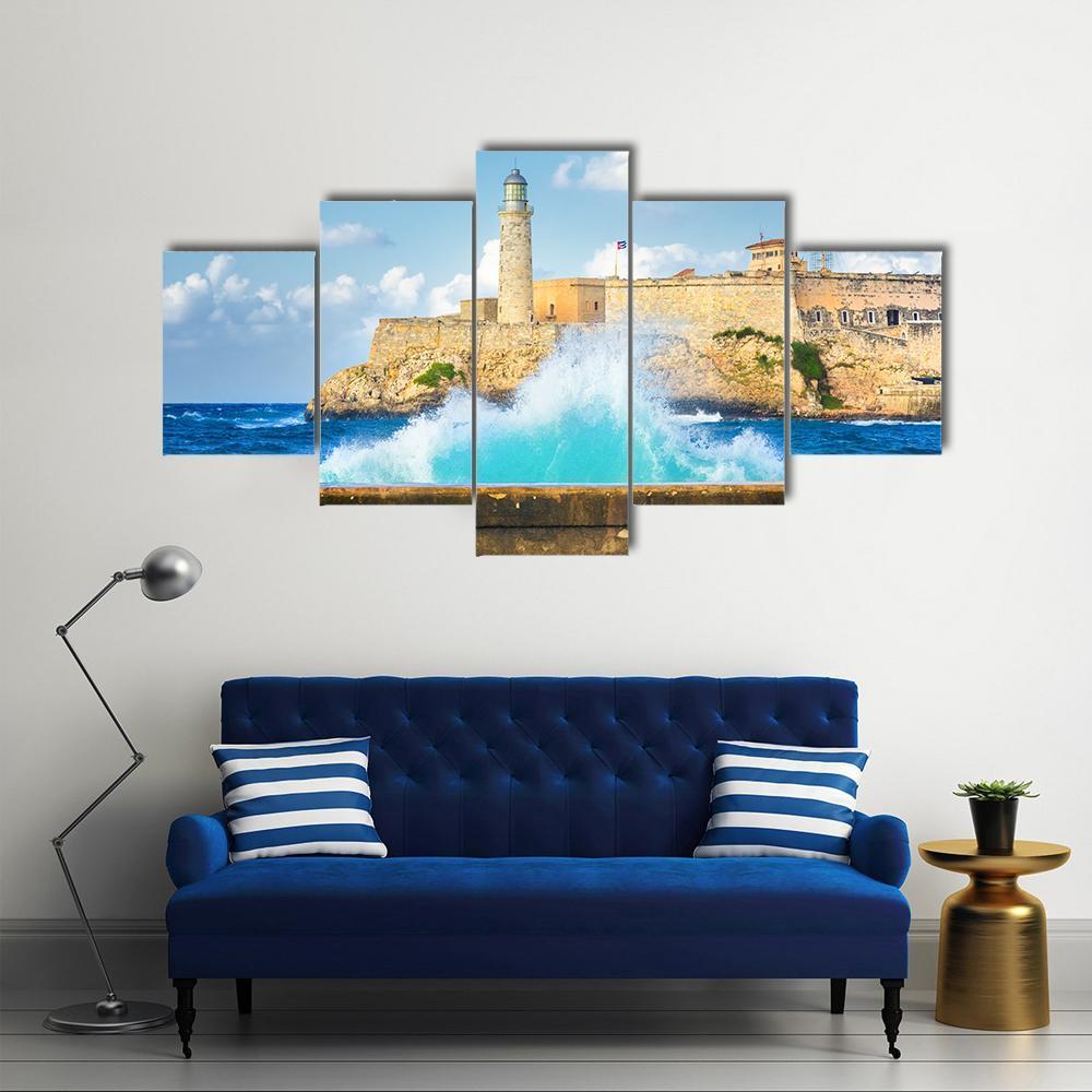 Hurricane In Havana With A View Of Castle Of El Morro – Nature Canvas Wall Art