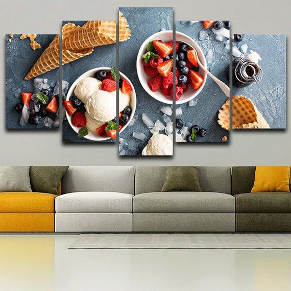 Ice Cream Delicious Ice Cream – Kitchen Canvas Wall Art