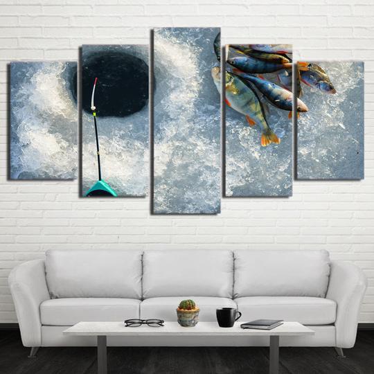 Ice Fishing Perch – Fishing Canvas Wall Art