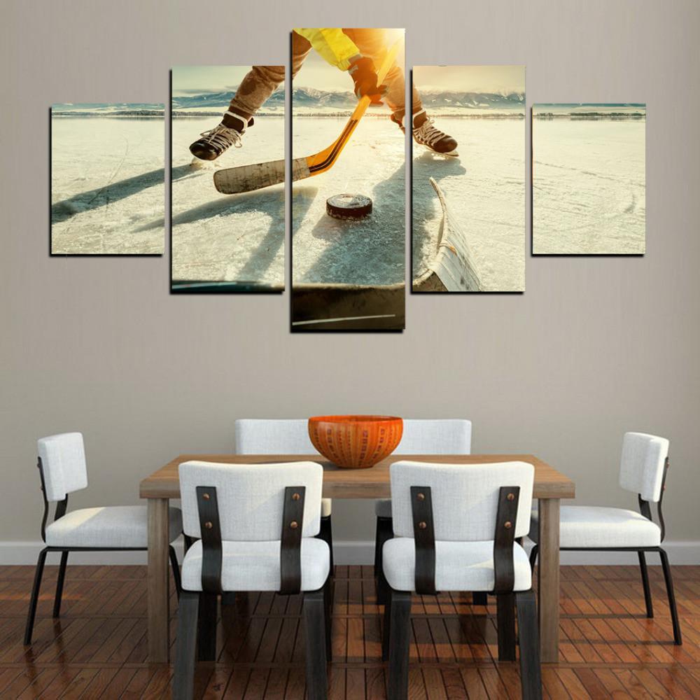 Ice Hockey Sports On Ice Rink – Sport Canvas Wall Art