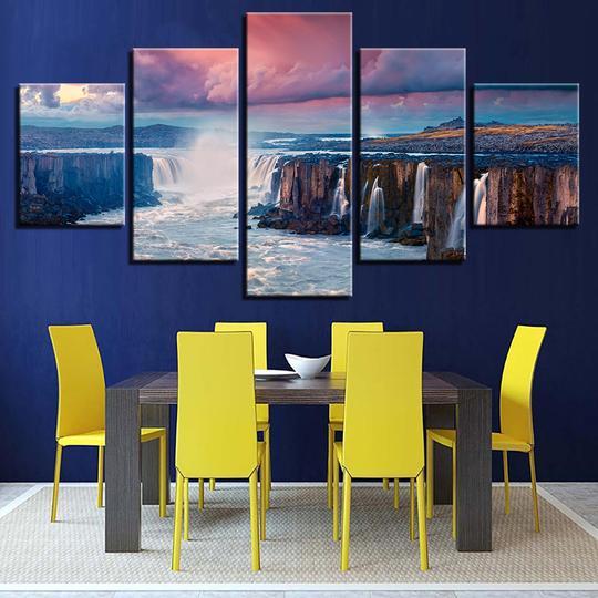 Iceland Waterfall – Space Canvas Wall Art