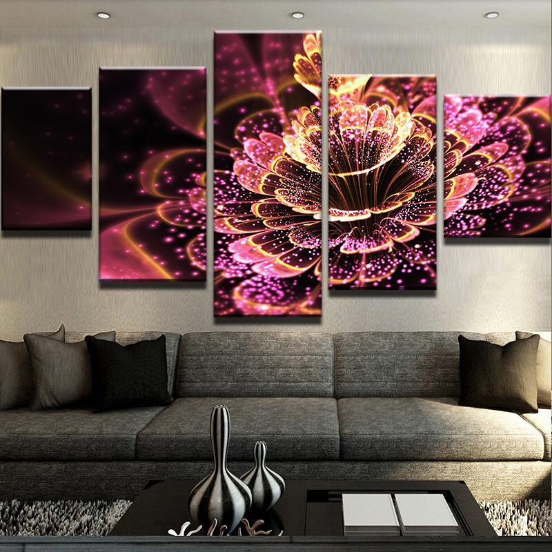 Illuminating Flower – Abstract Canvas Wall Art