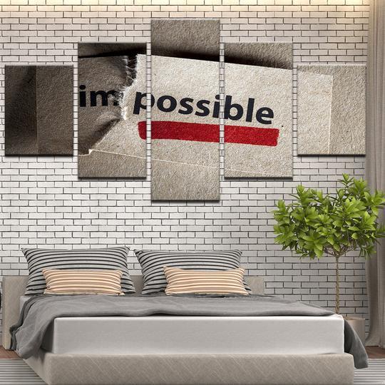 Impossible Possible Motivational Image Poster – Abstract Canvas Wall Art
