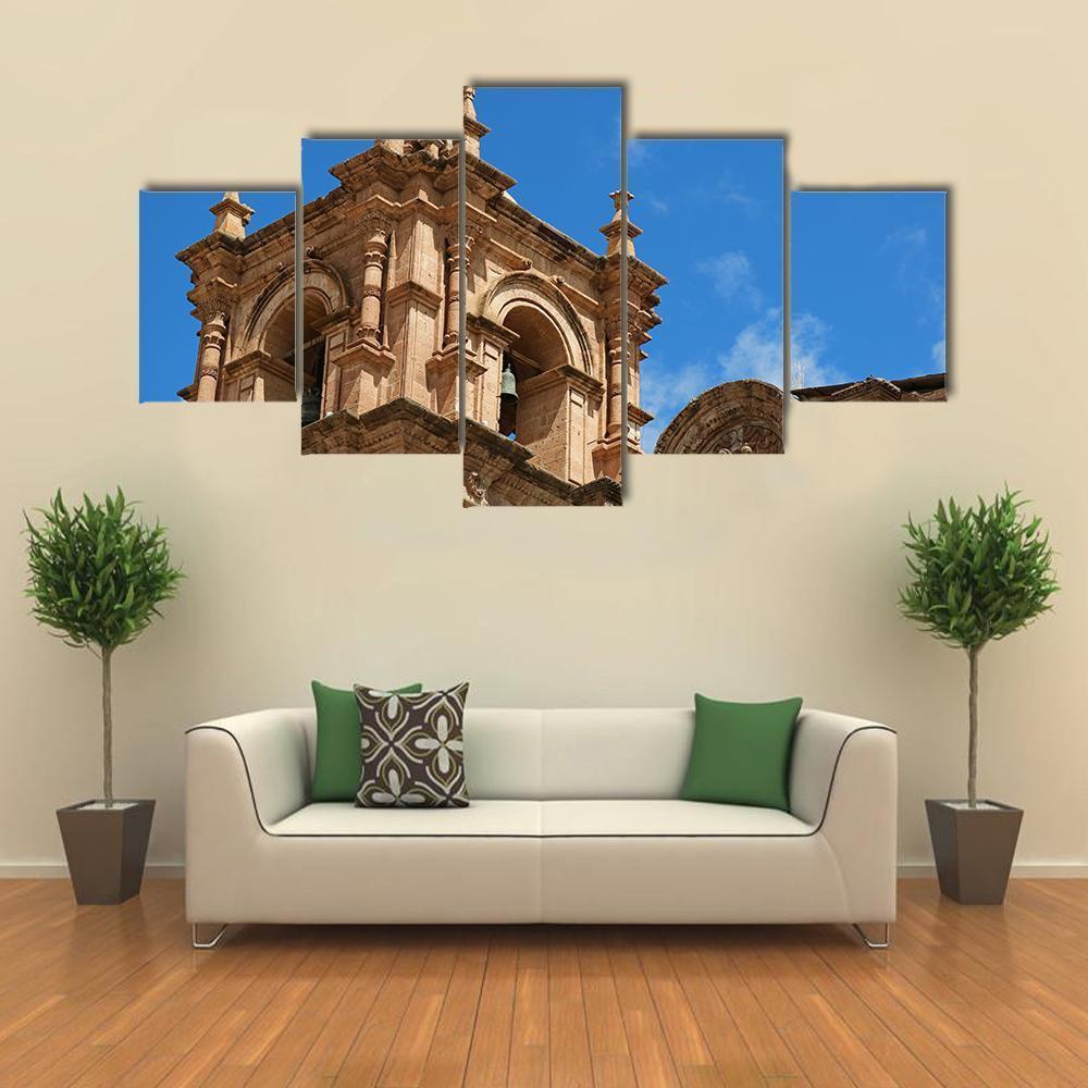 Impressive Bell Tower Of Puno Cathedral – Religion Canvas Wall Art