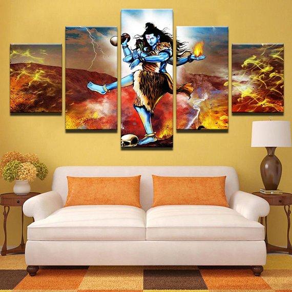 India God Shiva Hindu Religion Indian Landscape – Religion Canvas Wall Art