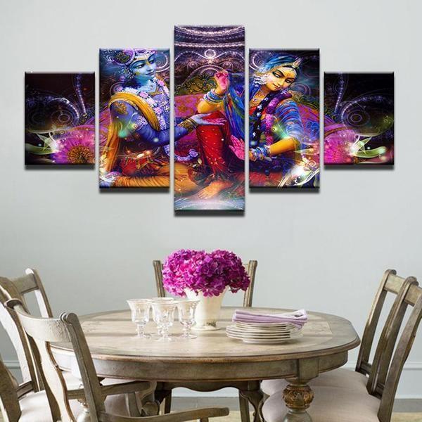 India Myth Vishnu And Lakshmi – Religion Canvas Wall Art