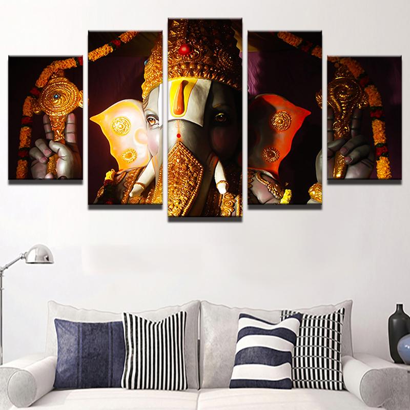 India Religion Elephant Ganesha – Religion Canvas Wall Art