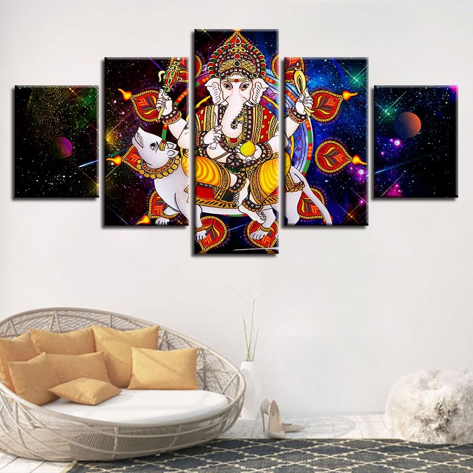 India Religion Ganesha Elephant God – Religion Canvas Wall Art