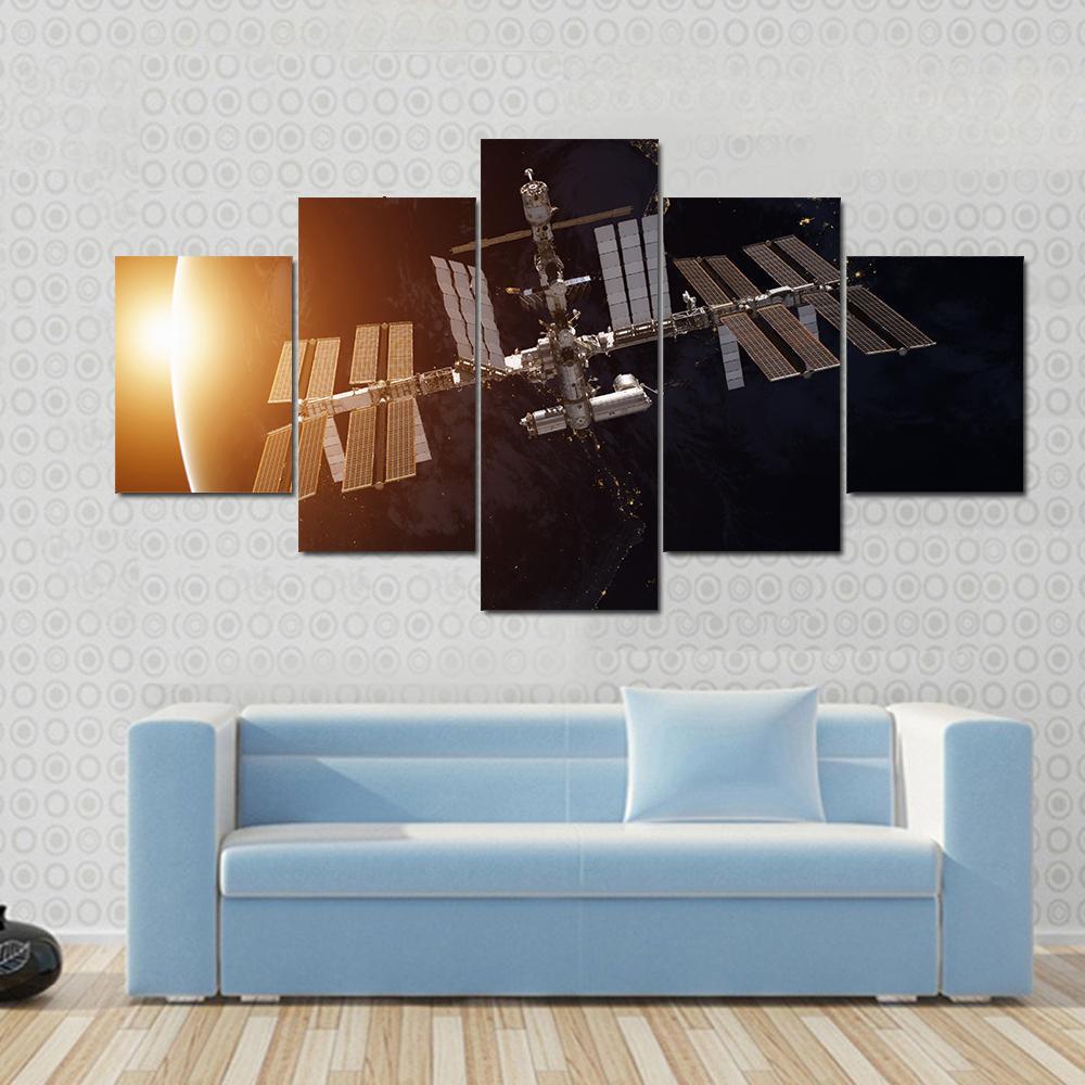 International Space Station Over The Planet Earth – Space Canvas Wall Art