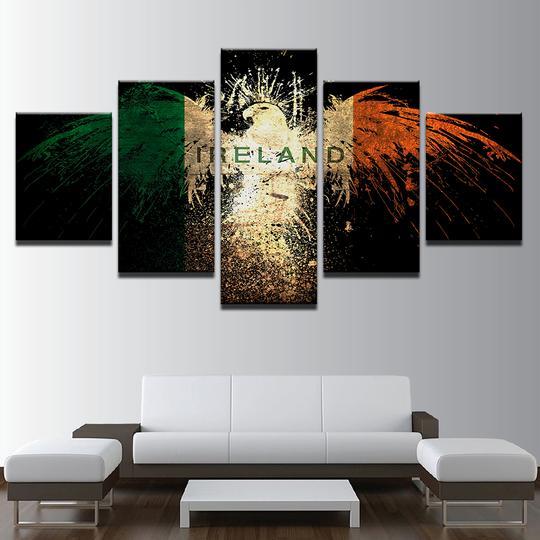 Ireland Eagle Flag – Abstract Canvas Wall Art