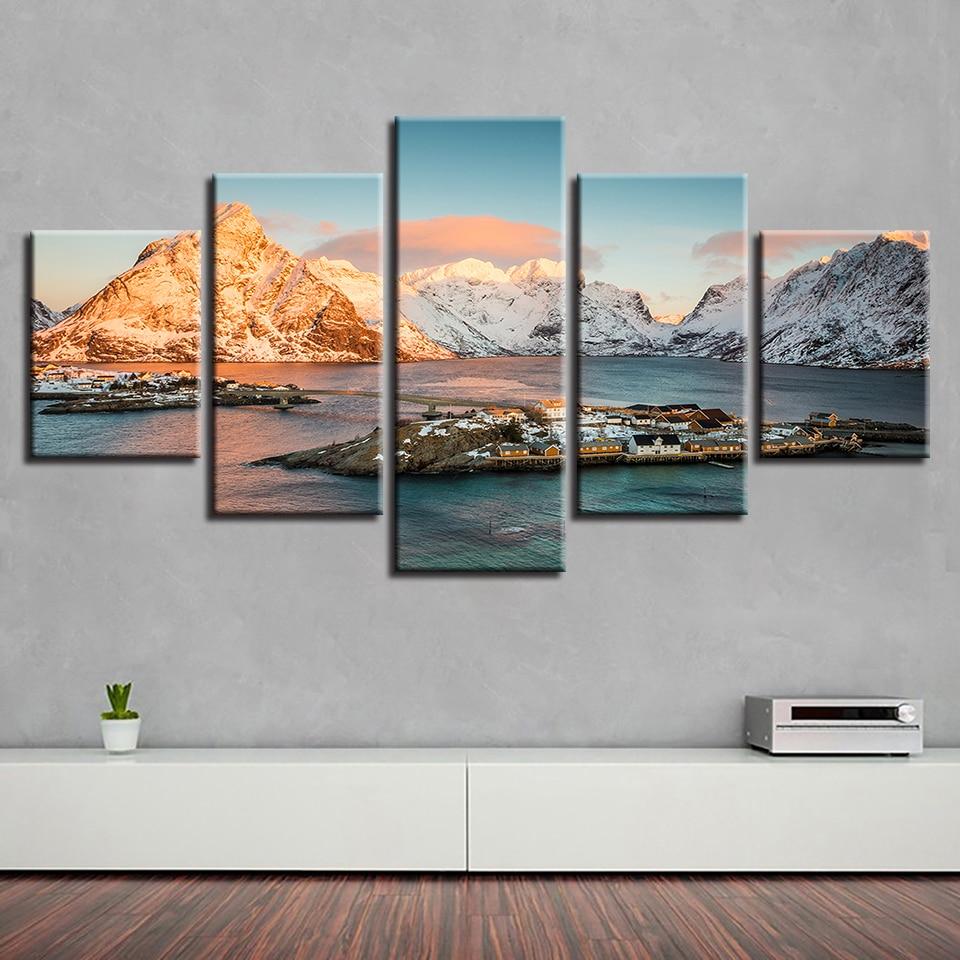 Island And Mountain – Nature Canvas Wall Art