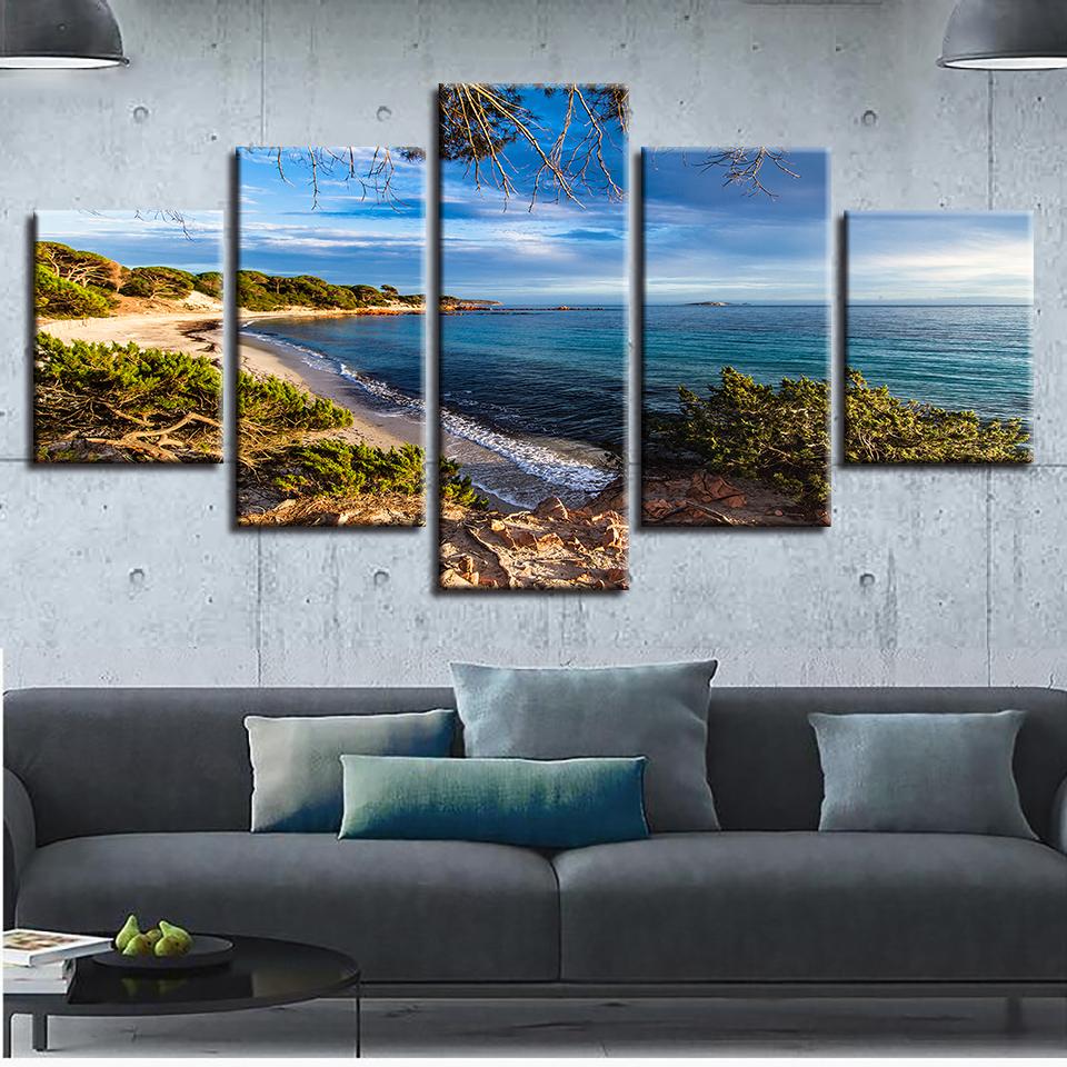 Island Beach And Blue Sea – Space Canvas Wall Art