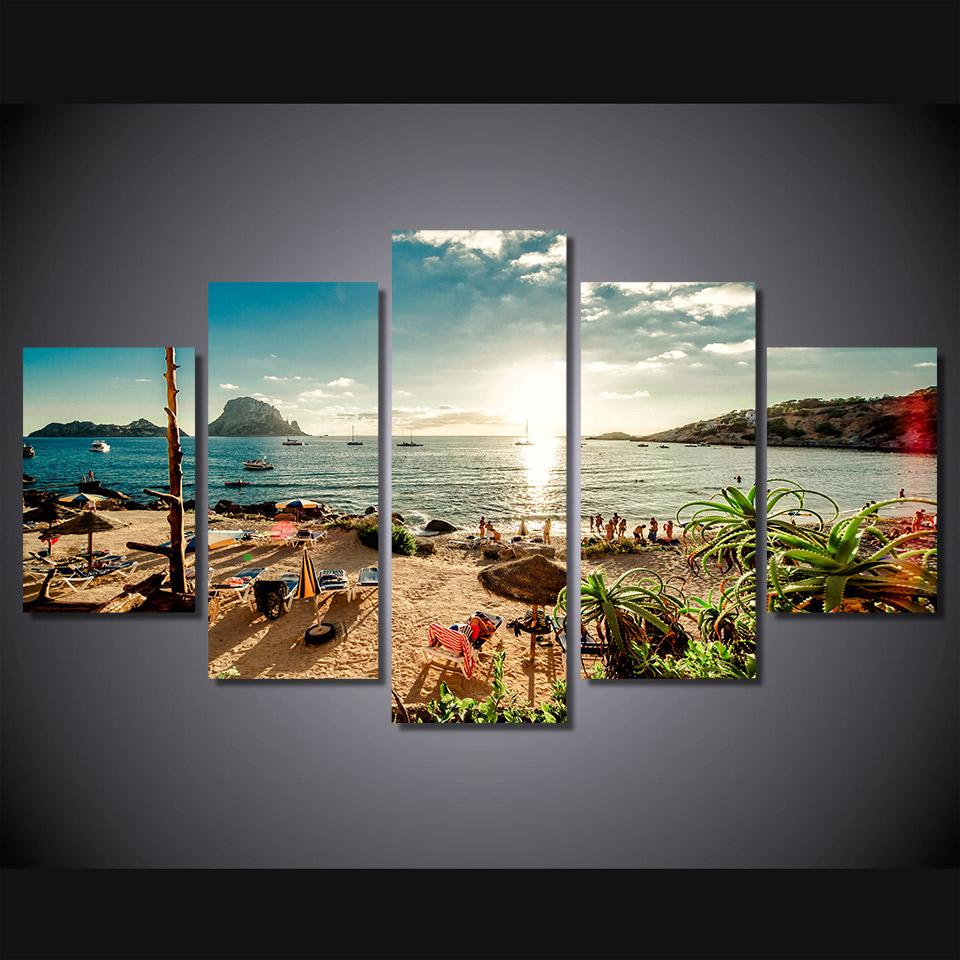 Ispaniya Ibiza More Bereg Plyaz – Nature Canvas Wall Art