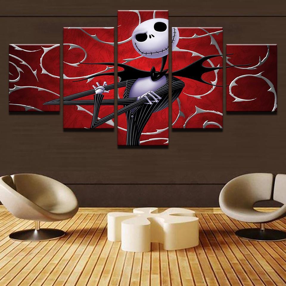 Jack Skellington Nightmare Before Christmas Movie Canvas Wall Art