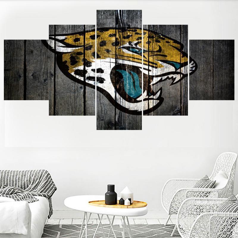 Jacksonville Jaguars Logo Football – Canvas Wall Art