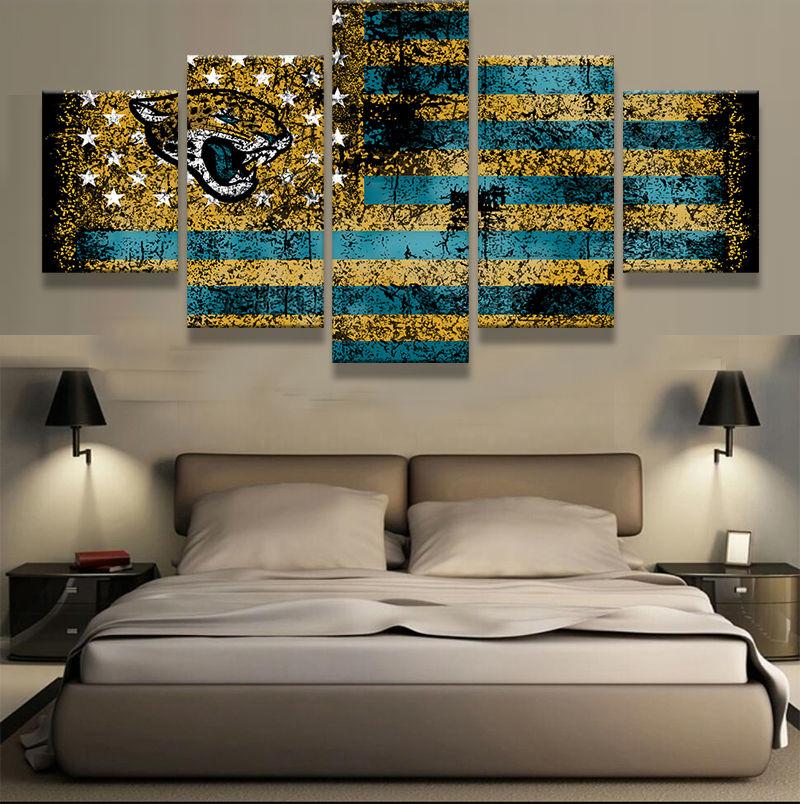 Jacksonville Jaguars Usa Flag – Abstract Canvas Wall Art