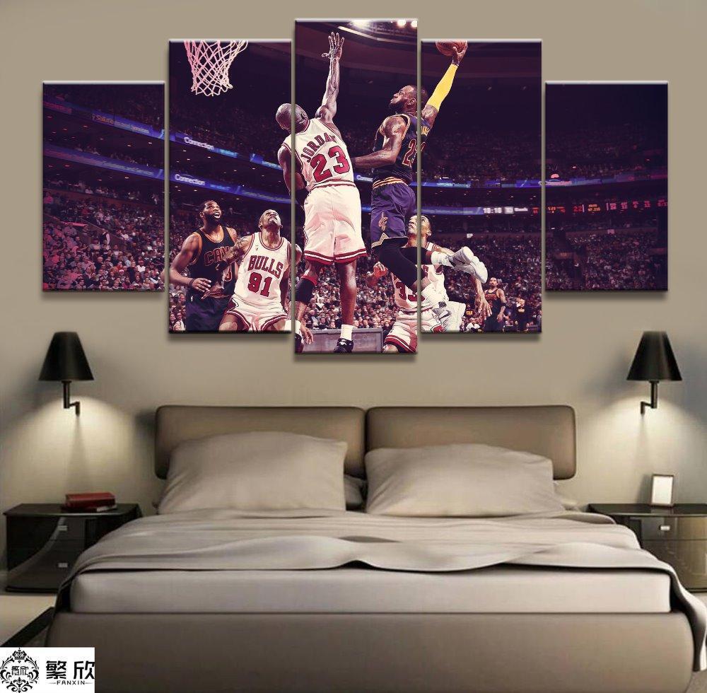 James Vs Jordan Basketball Star Celebrity – Canvas Wall Art