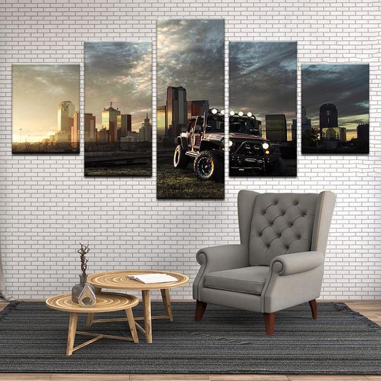 Jeep Leaving The City – Automative Canvas Wall Art