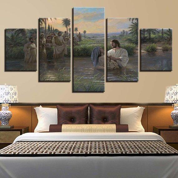 Jesus Baptizing Christian 5 – Religion Canvas Wall Art