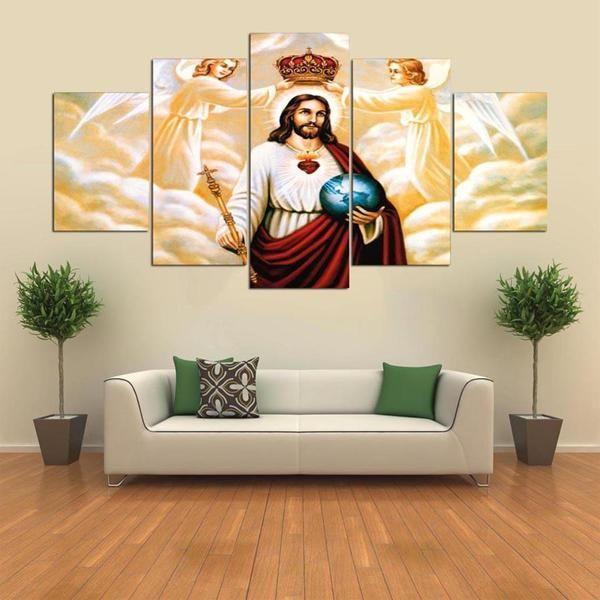 Jesus Christ And Angels – Religion Canvas Wall Art