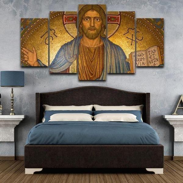 Jesus Christ Gold – Religion Canvas Wall Art