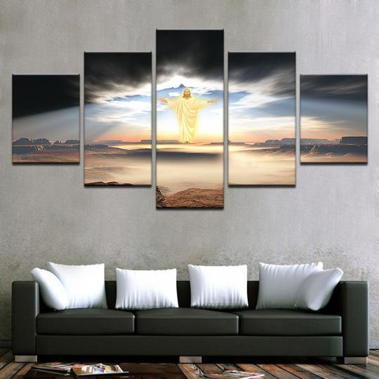 Jesus Christ In The Clouds – Religion Canvas Wall Art