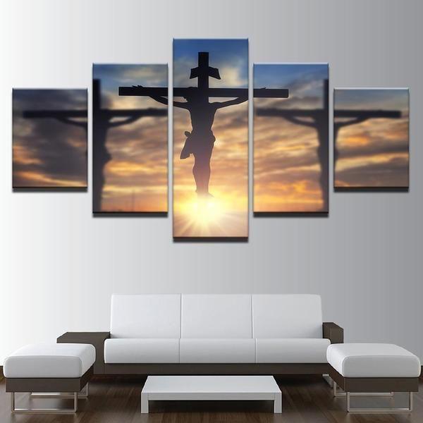 Jesus Christ On Cross Divine Light 1 – Religion Canvas Wall Art