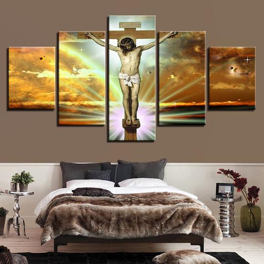 Jesus Christ On The Cross Painting – Religion Canvas Wall Art