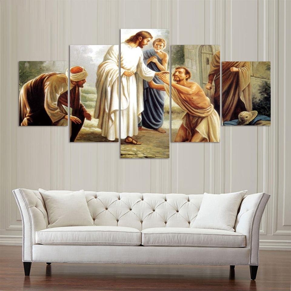 Jesus Curando Los Enfermos – Religion Canvas Wall Art