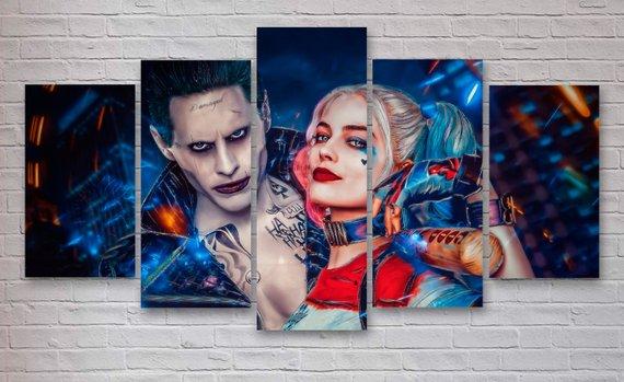 Joker Harley Quinn Dc Canvas Wall Art