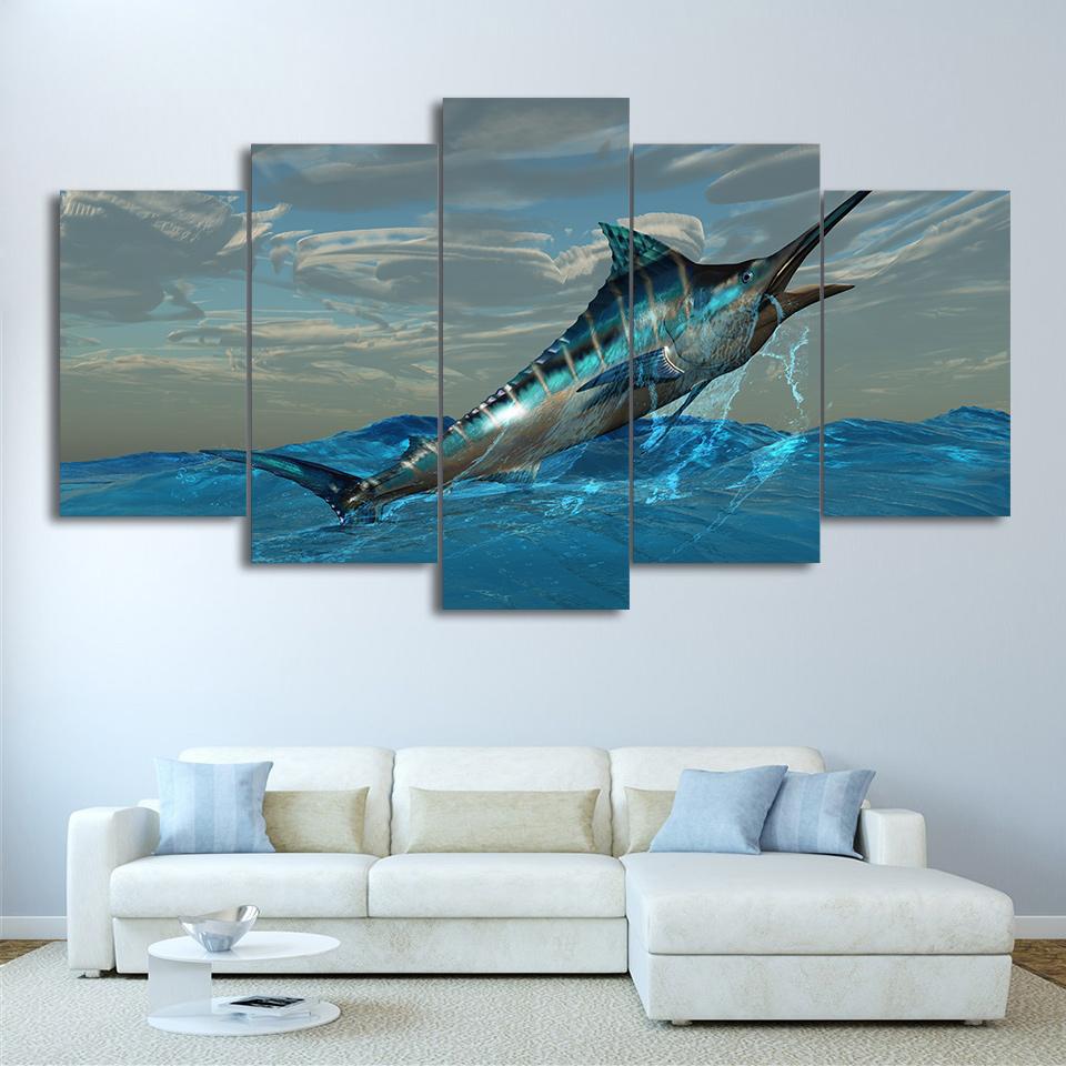 Jumping Tuna Fish – Fishing Canvas Wall Art