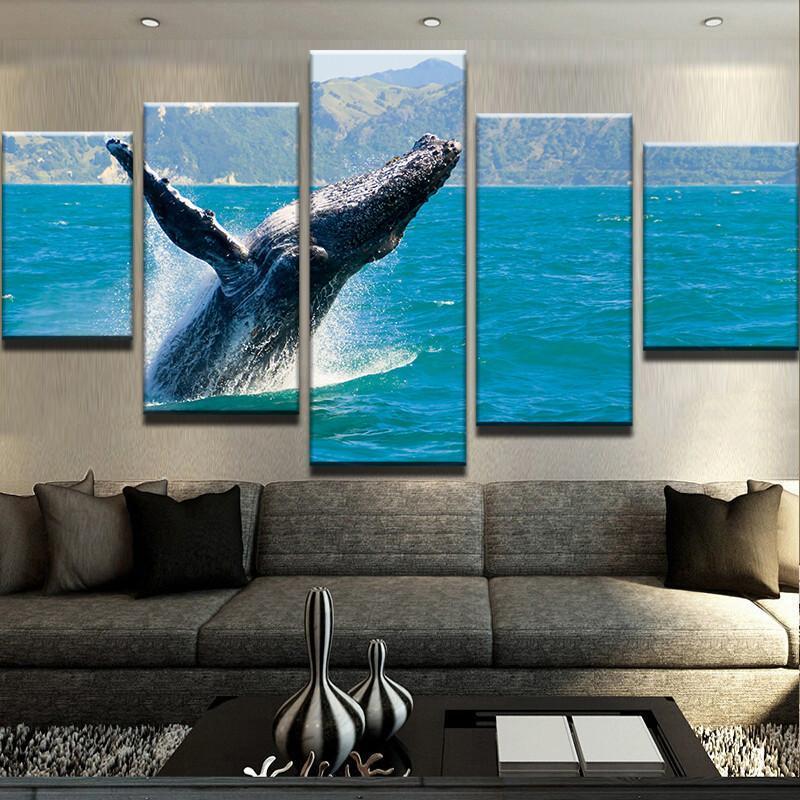 Jumping Whale – Animal Canvas Wall Art