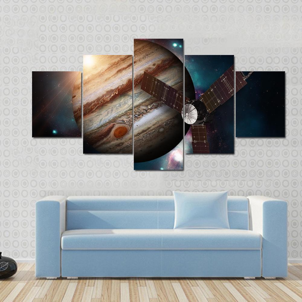 Juno Spacecraft And Jupiter – Space Canvas Wall Art