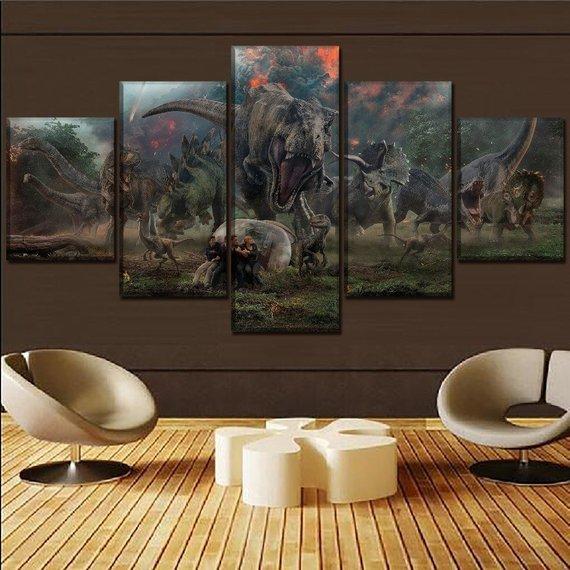 Jurassic Park Dinosaurs 2 – Movie Canvas Wall Art