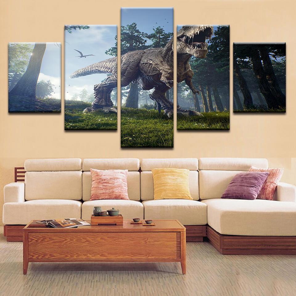 Jurassic Park Tyrannosaurus Rex – Movie Canvas Wall Art