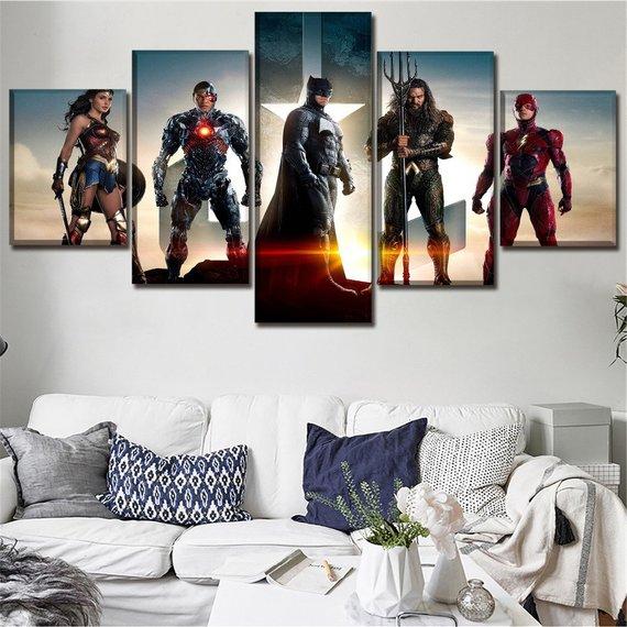 Justice League Batman Wonder Woman Comic – Dc Canvas Wall Art