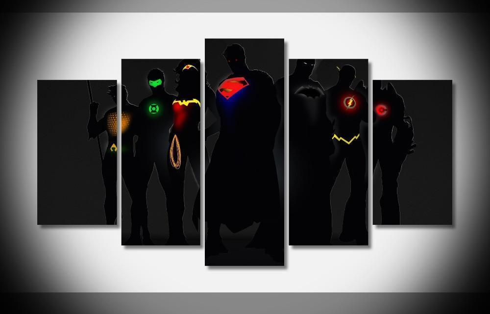Justice League In Phosphorescence Dc – Canvas Wall Art
