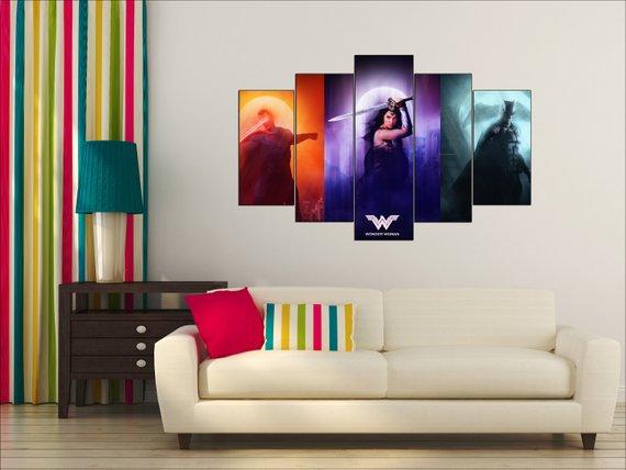 Justice League: Superman , Wonder Woman, Batman – Dc Canvas Wall Art