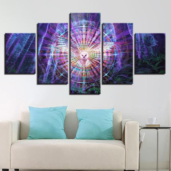 Kaleidoscope Owl Bird – Abstract Canvas Wall Art
