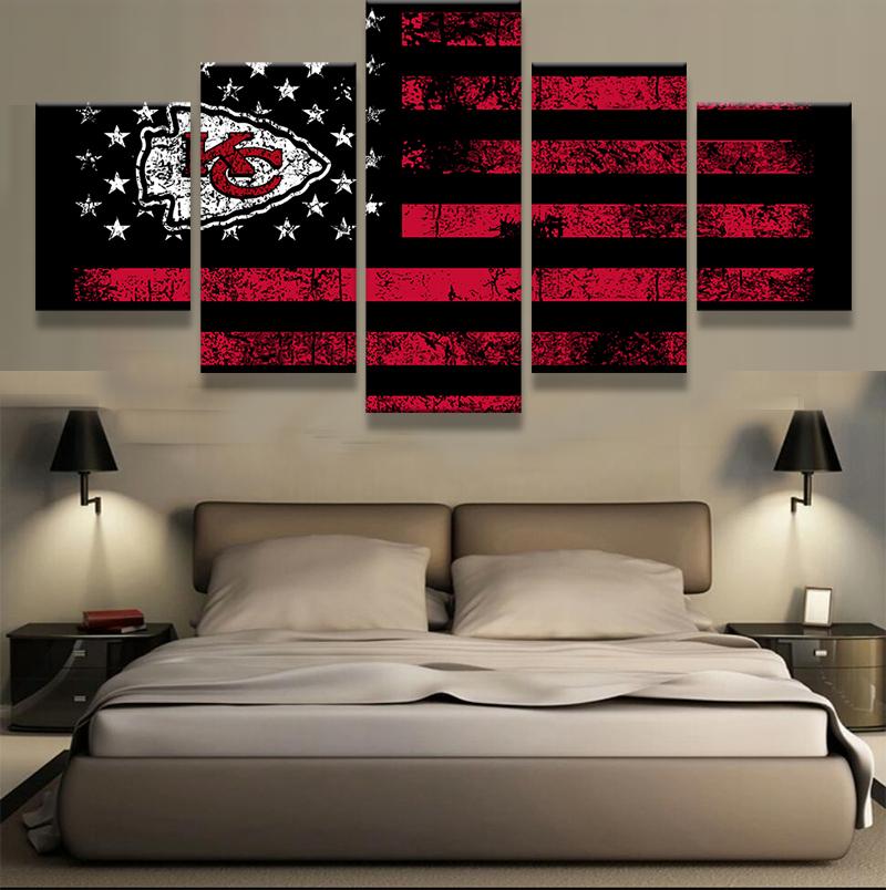 Kansas City Chiefs Flag – Abstract Canvas Wall Art